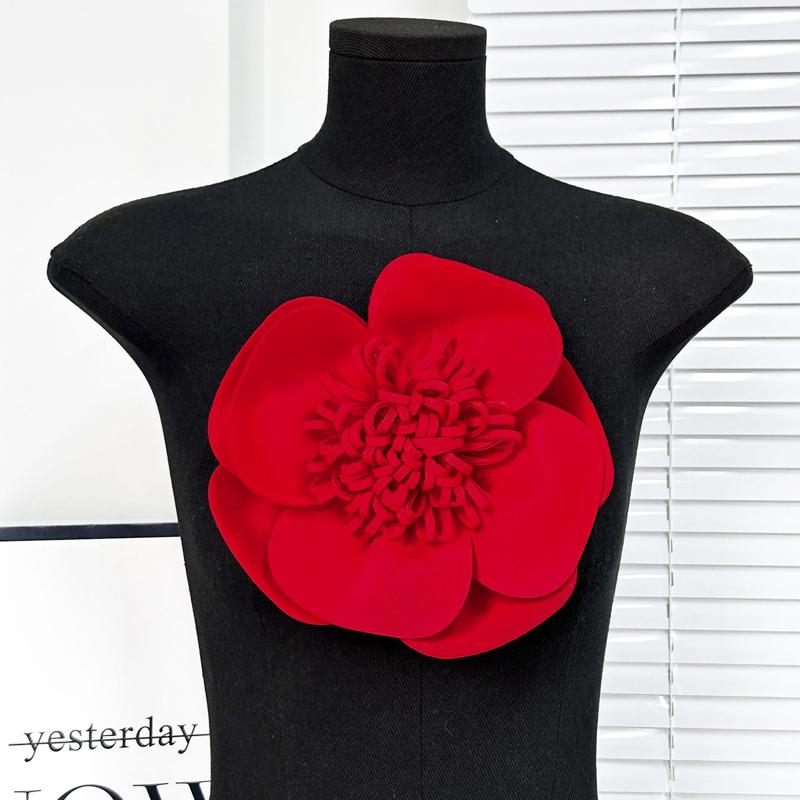 Large 3D Flower Brooch for Women Wedding Bridal Corsage Pin Flower Jewelry Dress Blazer Jacket Accessory Handmade Applique New