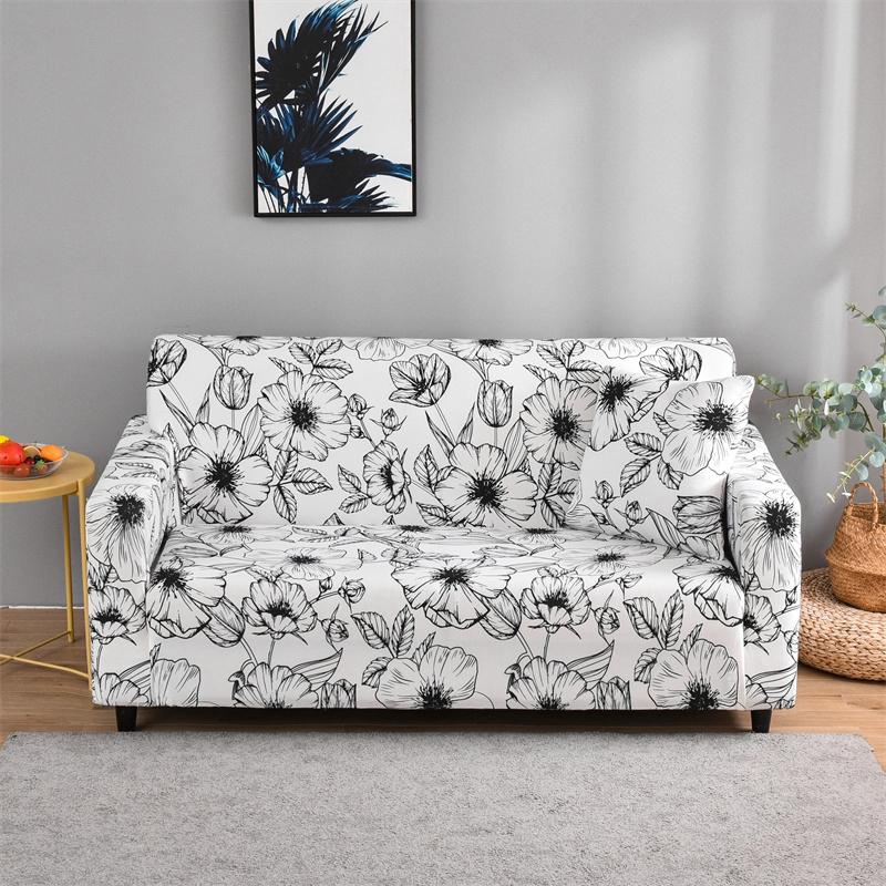 Floral Printed Elastic Sofa Cover for Living Room Chair Cover Protector Purchase Two Separate Covers to Your Whole L-shaped Sofa