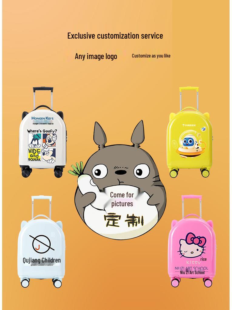 18-Inch Kids' Cartoon Trolley Suitcase with Combination Lock – Ideal Cabin Luggage for Boys and Girls