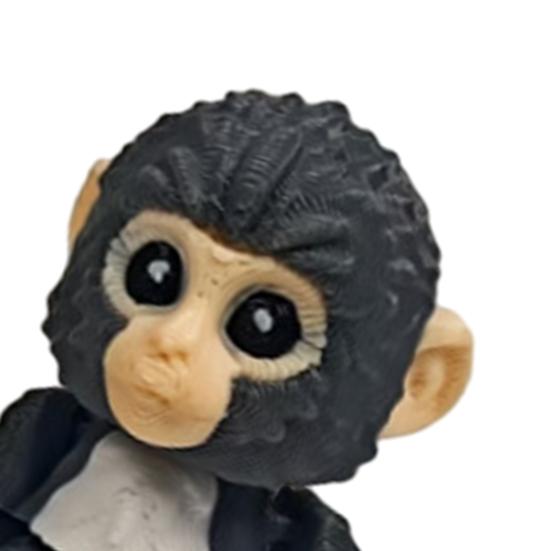 2Pcs 3D Printed Monkey Figurine Movable Joints Mini Orangutan Statue Fidget Toy Home Office Desktop Decoration Ornament