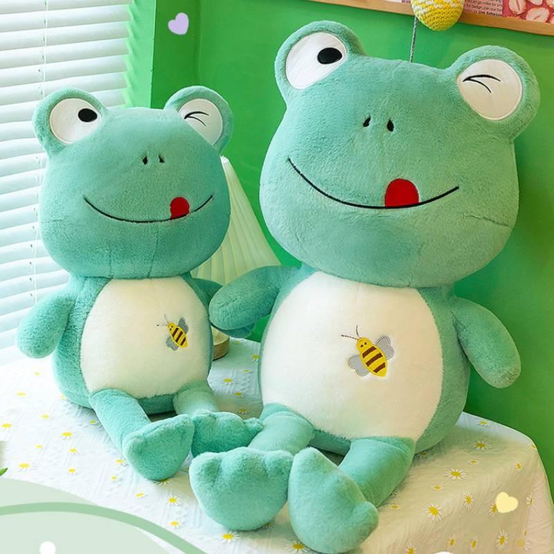 Cozy Plush Frog Toy Bedtime Hugging Stuffed Doll For Kids Decor Perfect Gift