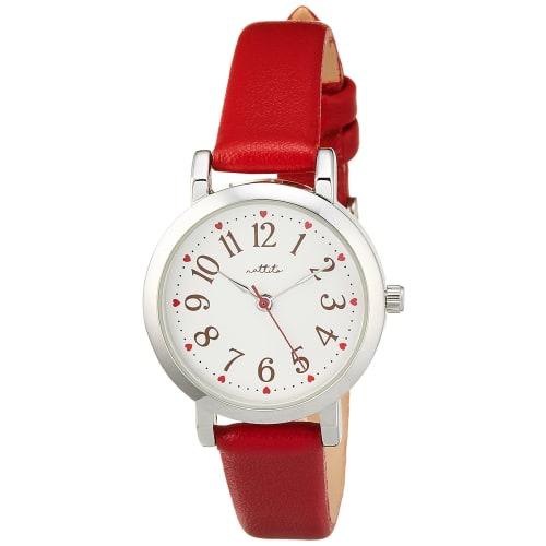 Fieldwork Lovely Analog Watch with Silver Leather Strap, GY044-4, Women's, Red