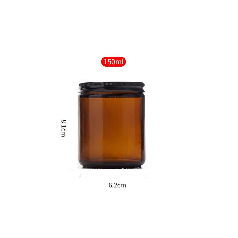 Amber Glass Candle Holder Jar