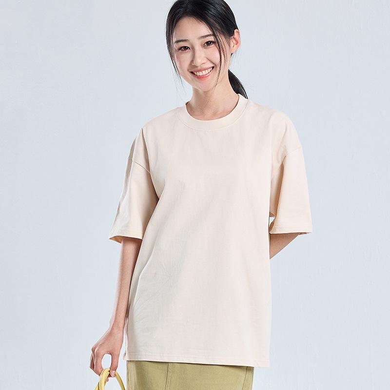 

Летняя футболка оверсайз из двойной пряжи с круглым вырезом - Унисекс, большие размеры, короткий рукав 2XL 80-87 kg