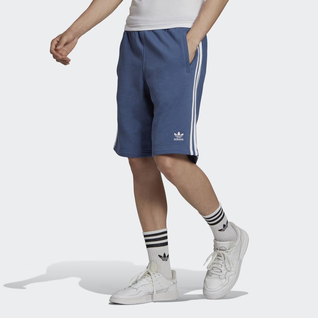 Adidas Originals Trefoil 3-Stripes Embroidered Shorts Men Bottoms Blue GN4474