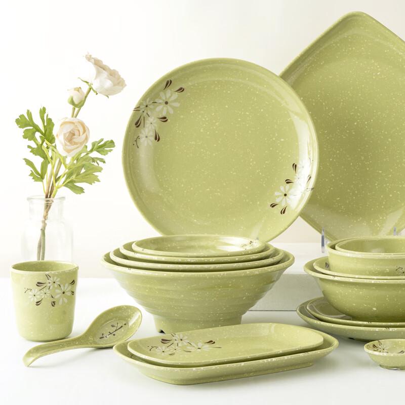 Yangge Daisy Melamine Round Dinner Plates