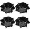 Set of 4 Multifunctional Fluted Flower Shape Cake Pan Carbon Steel Reusable Tortillas Shell Molds for Home Baking
