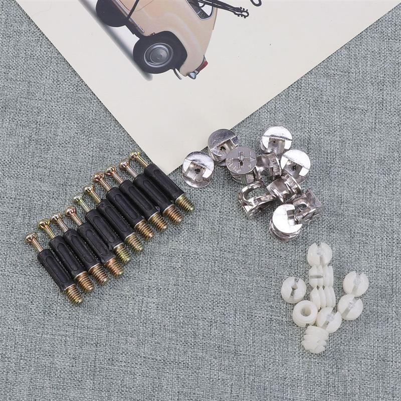 

10 Sets Furniture Connectors Cam Fittings PreInserted Nuts Dowels Side Connecting Hardware Tightening Accessories For Cabinet M3