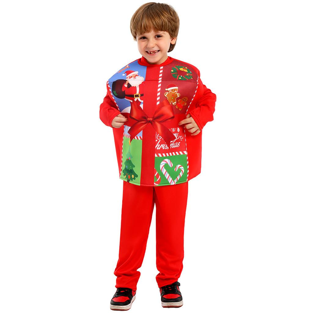 Christmas Gift Box Costume For Kids With Sponge Material For Holiday Stage Performances