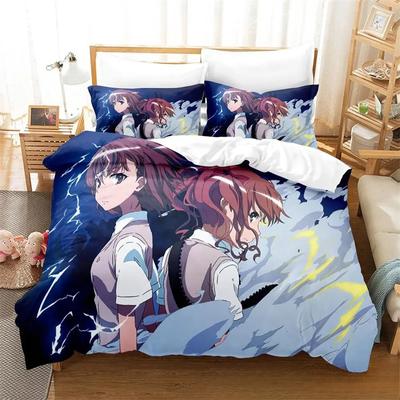 Misaka Mikoto A Certain Magical Index Railgun Bedding Set,Girls Adult Single Twin Queen Size,Duvet Cover Pillowcase Bedding