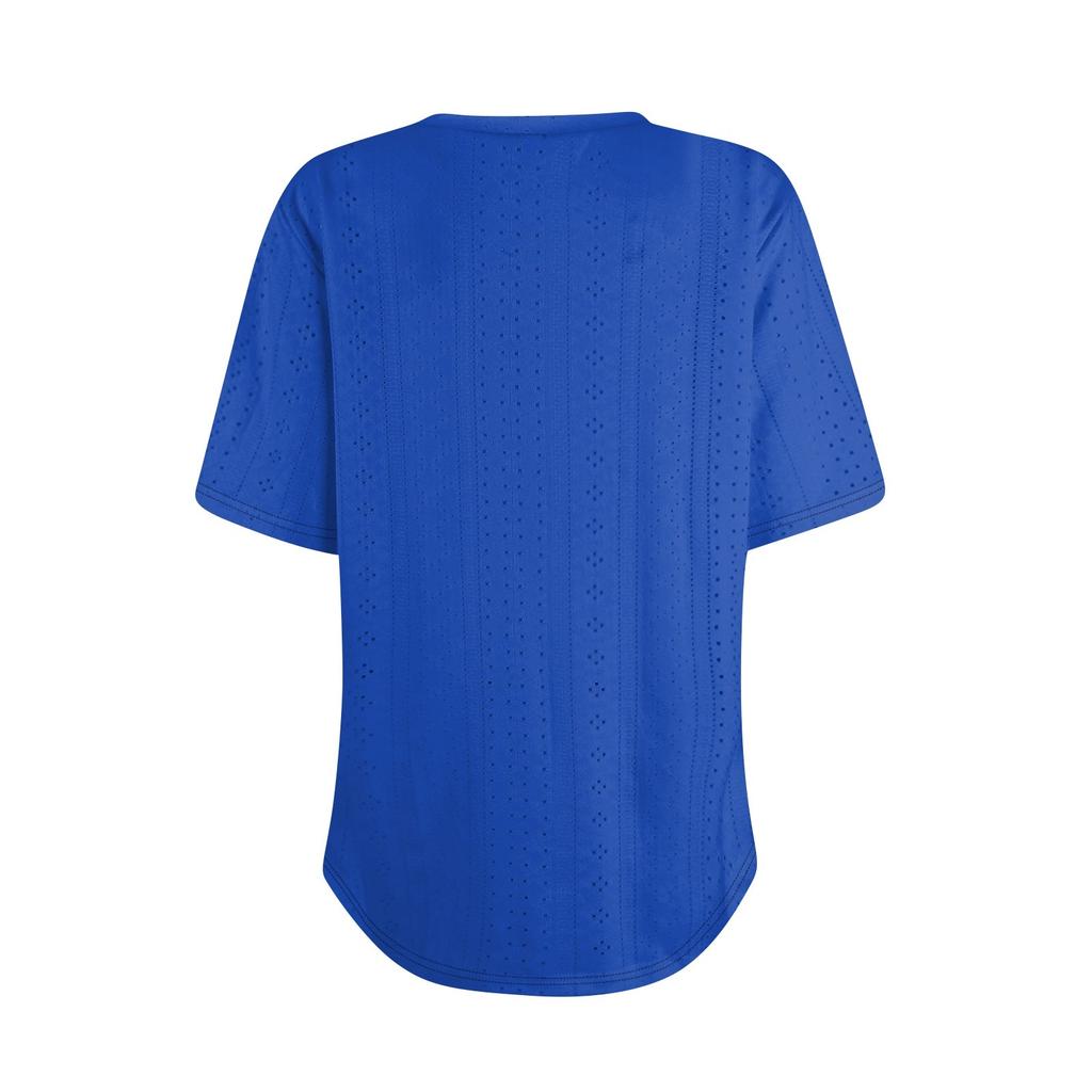 Dames T-shirts V-hals Korte mouwen Casual tops Losse pasvorm Basic T-shirts met gebogen zoom