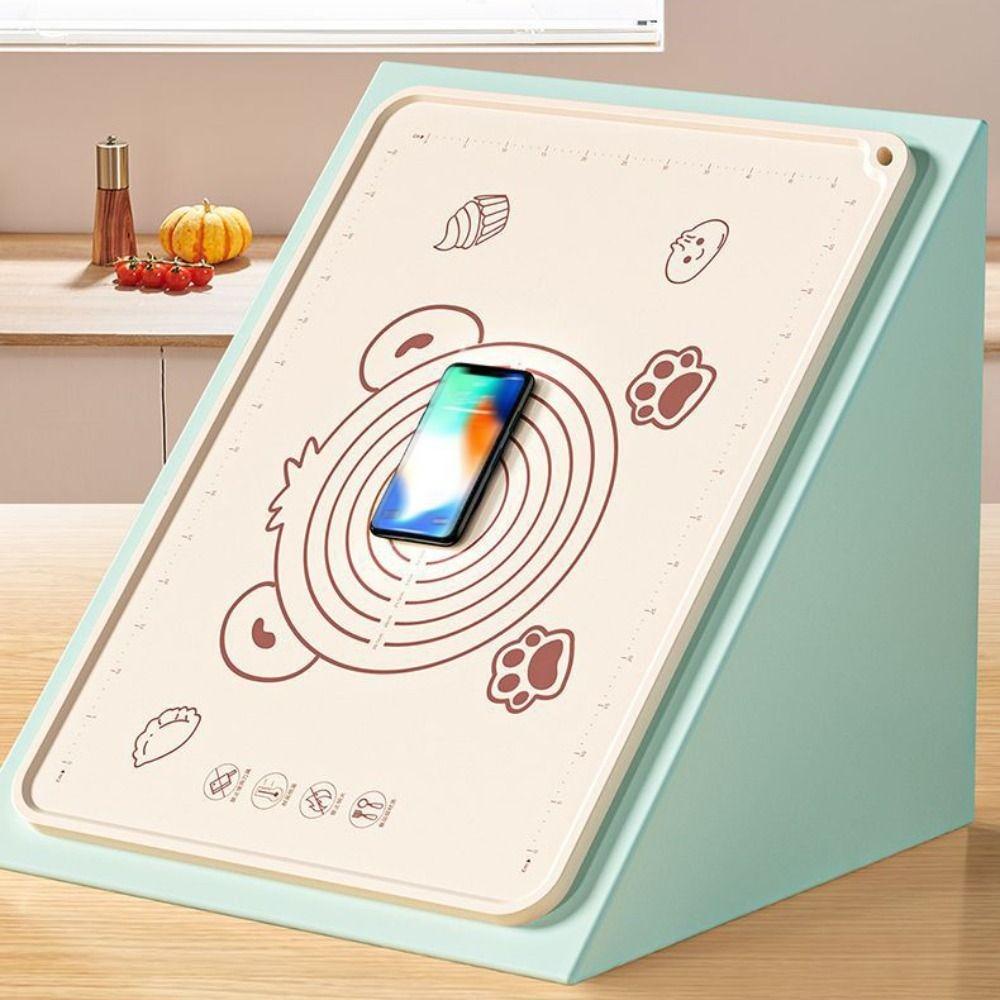 Cartoon Bear Pattern Dough Mat Raised Edge Rolling Mat Household Silicone Kneading Pad  Pastry