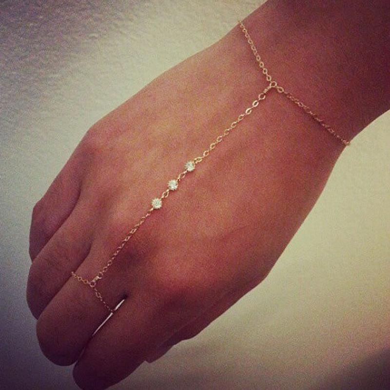 Street trend personality finger bracelet, popular hot-selling diamond bracelet золотой