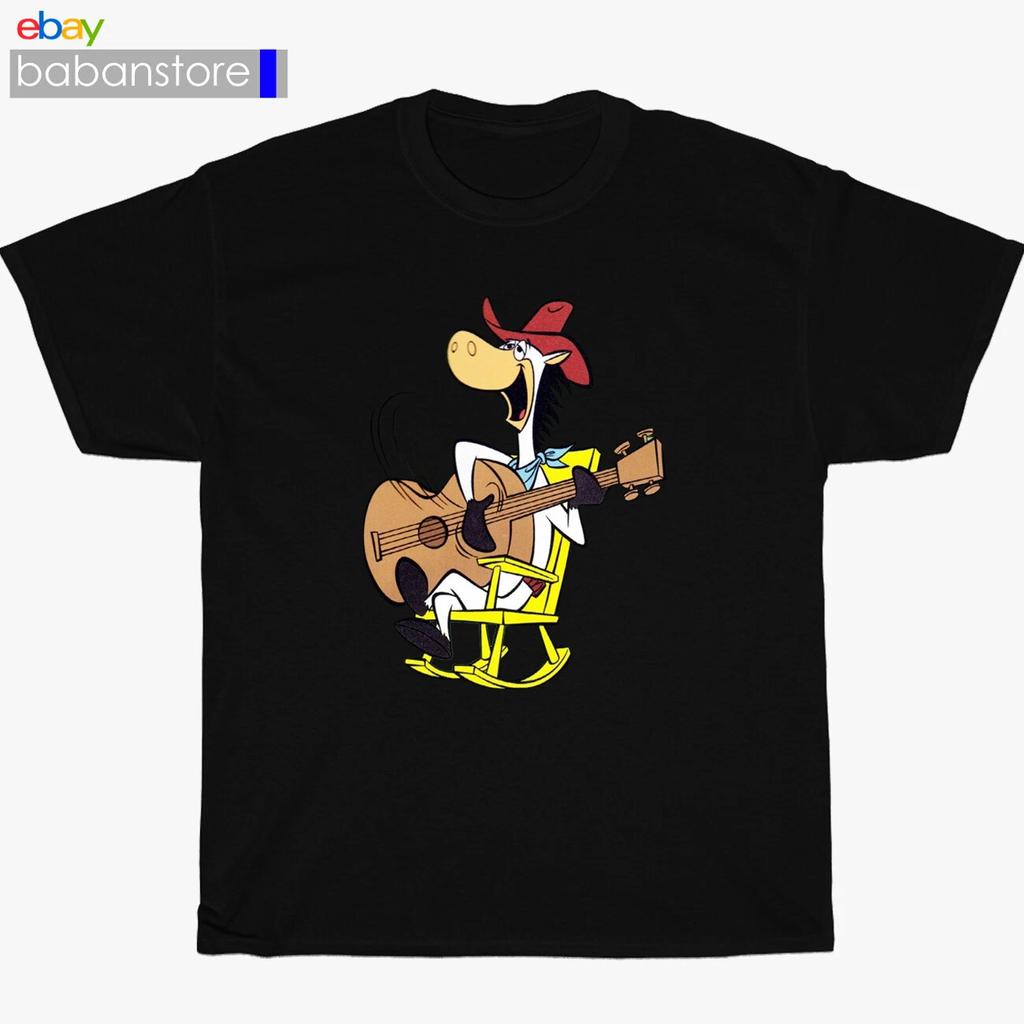 Quick Draw McGraw Hanna Barbera Cartoon Black/White/Grey/Navy T Shirt Size S-5XL