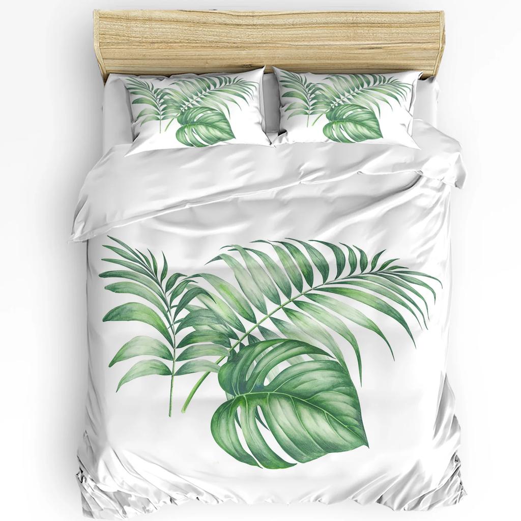 Palm Tree Sea Beach Blue Sky White Clouds 3pcs Bedding Set For Double Bed Home Textile Duvet Cover Quilt Cover Pillowcase