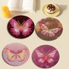 4 Pcs Diamond Painting Coasters with Holder Butterfly Owl DIY Diamond Crafts Projects Unicorn Gome for Home Party Decor Supplies