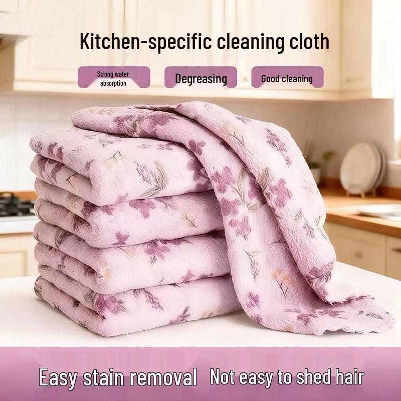 Nieprzywierająca ściereczka do naczyń z nadrukiem olejowym, koralowa - Silnie chłonna zmywarka kuchenna