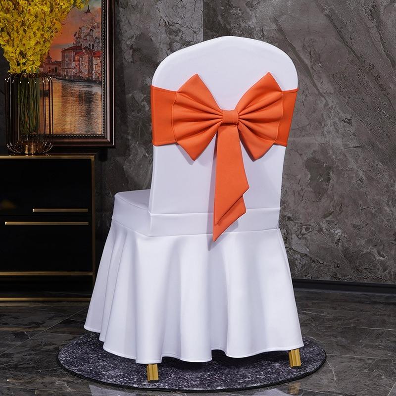 10PCS Thicken Spandex Chair Cover Band Ribbons Chair Tie Backs for Party Banquet Decor Wedding Decoration Knot Chair Bow Sashes
