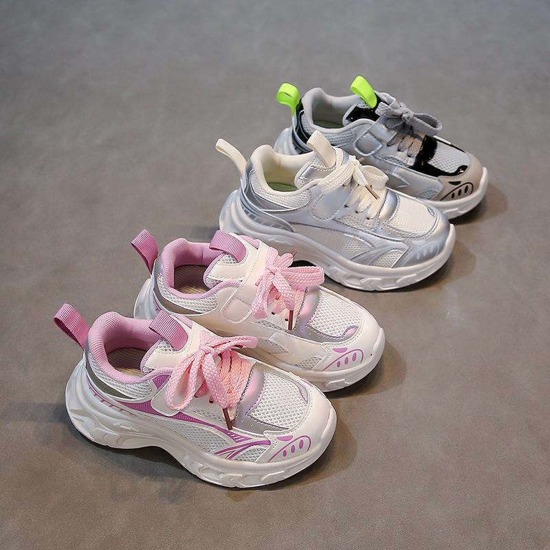 2025 New Spring Children's Sports Shoes Boys and Girls Mesh Shoes Breathable and Lightweight Running Shoes Children's Shoes