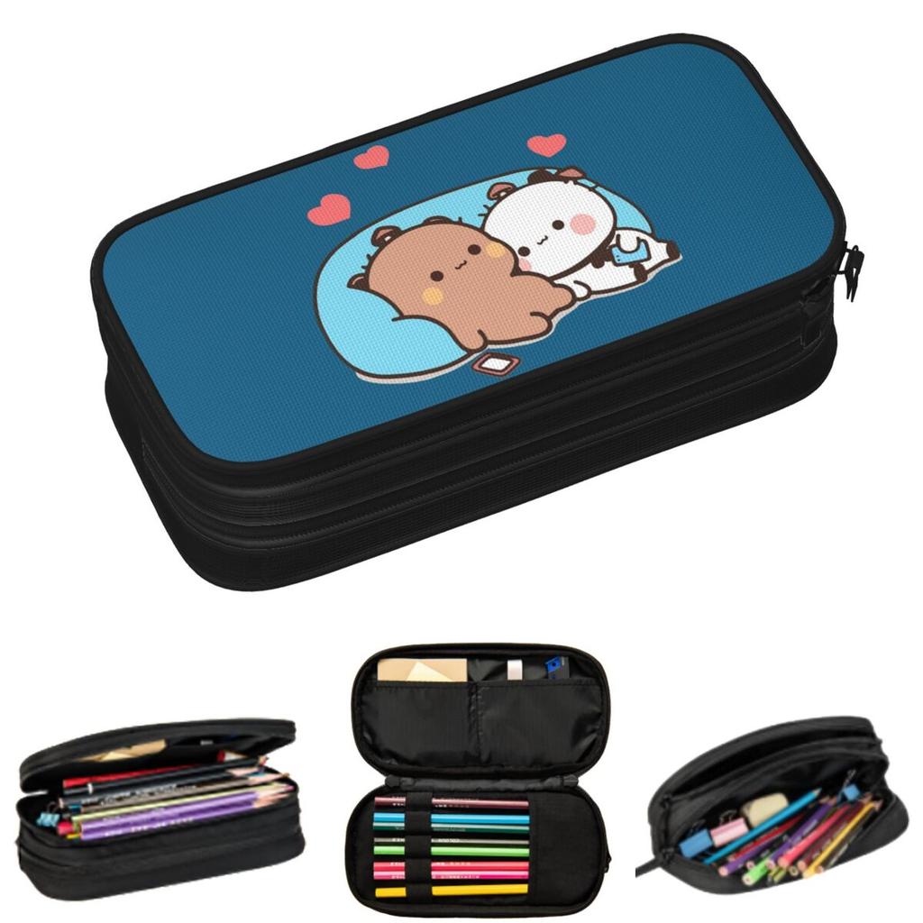 Bubu Dudu Panda Bears Cartoon Pencil Cases for Student School Pen Box Pencil Bag Large Storage Pencil Pouch