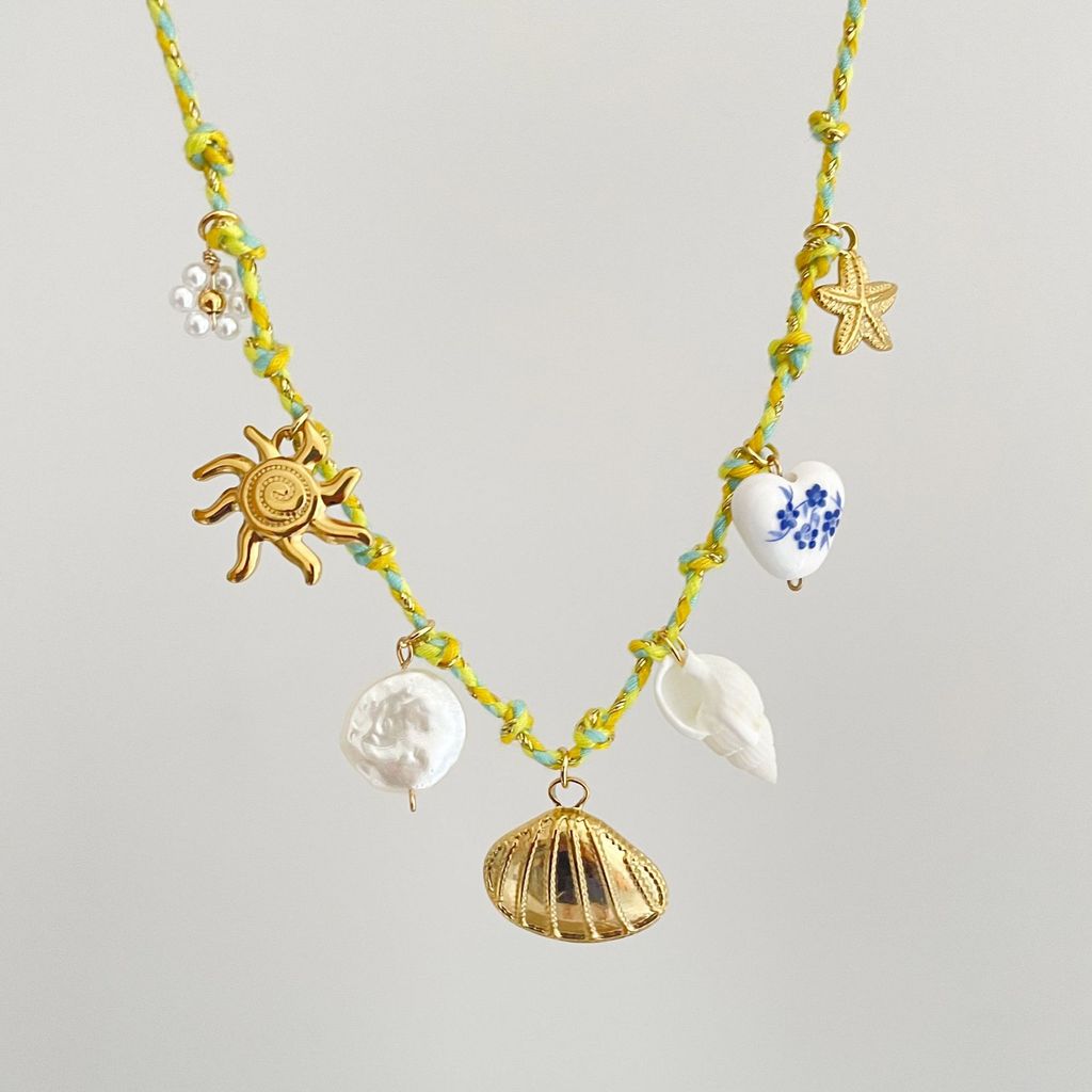 Summer Ocean Starfish Butterfly Shell Pearl Necklace For Female Fashionistas