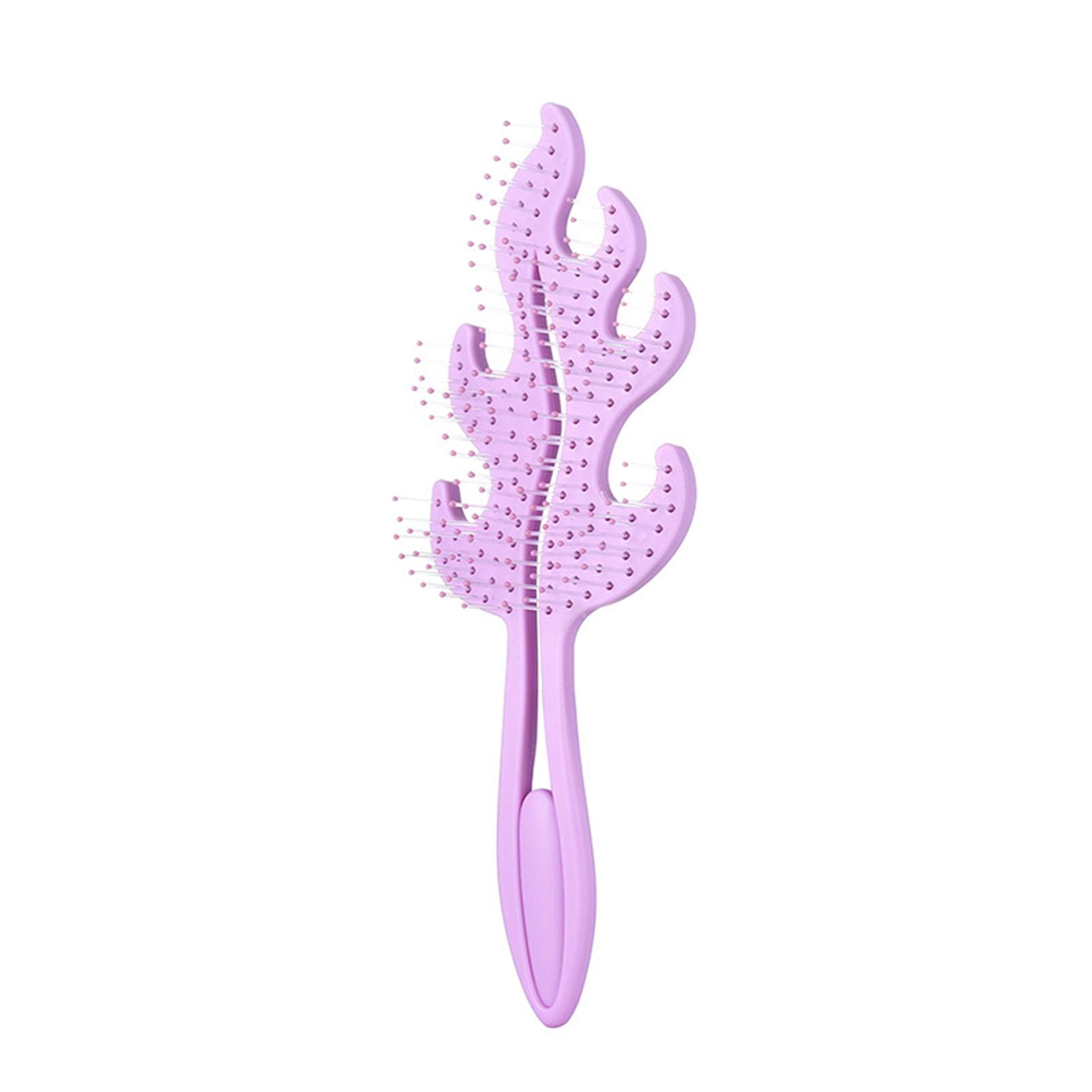 

Women Hair Comb Flame Shape Hairbrush Scalp Massage Hollowing Wet and Dry Dual Use Hair Brush Combs One Size фіолетовий