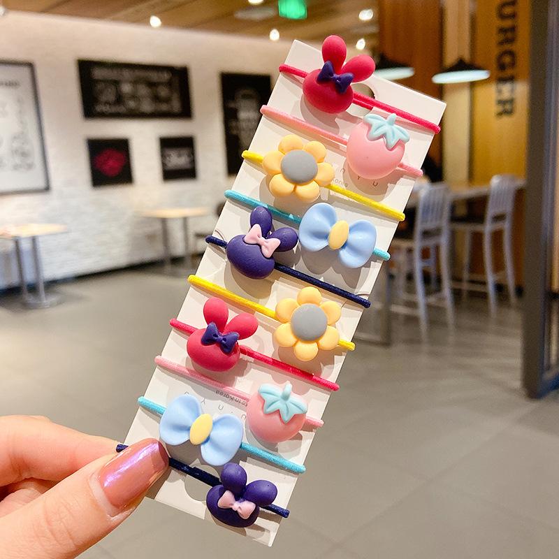 10-30PCS/Set, Cute Cartoon Animals, Hair Bands, Girls, Elastic Rubber Band, Headwear, Hair Accessories