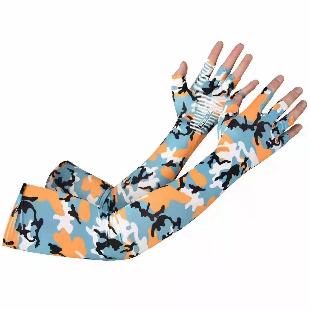 

Sunscreen Ice Sleeves for Men and Women Summer Ice Silk Gloves Takeaway Fishing Two Finger Anti Ultraviolet Extended Thin Cycling Ice Sleeves One Size