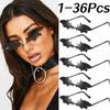 1-36Pcs Bat Sunglasses Rimless Goth Glasses for Women Men Halloween Party Glasses Trendy Eyewear Novelty Cosplay Party Eyewear
