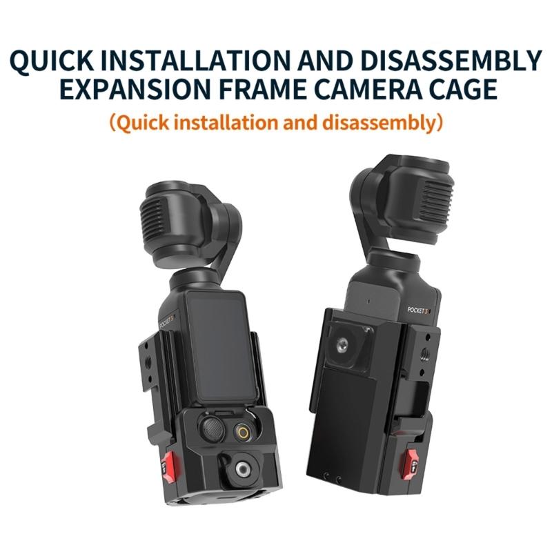 Aluminum Protective Camera Cage For Pocket 3 Action Cameras With Quick Release and Mount Magnetic Adapter
