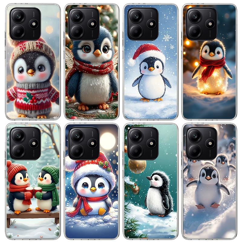 Christmas Penguin Phone Case For Xiaomi Redmi Note 15 14 14S 13 12S 12 Pro Plus 11S 11 10S 10 4G Cover 11E 11T 5G Print Fundas R
