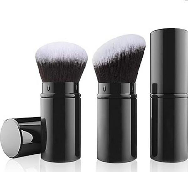 Portable Retractable Makeup Brush - Multifunctional, Dustproof, Blush & Powder Beauty Tool.