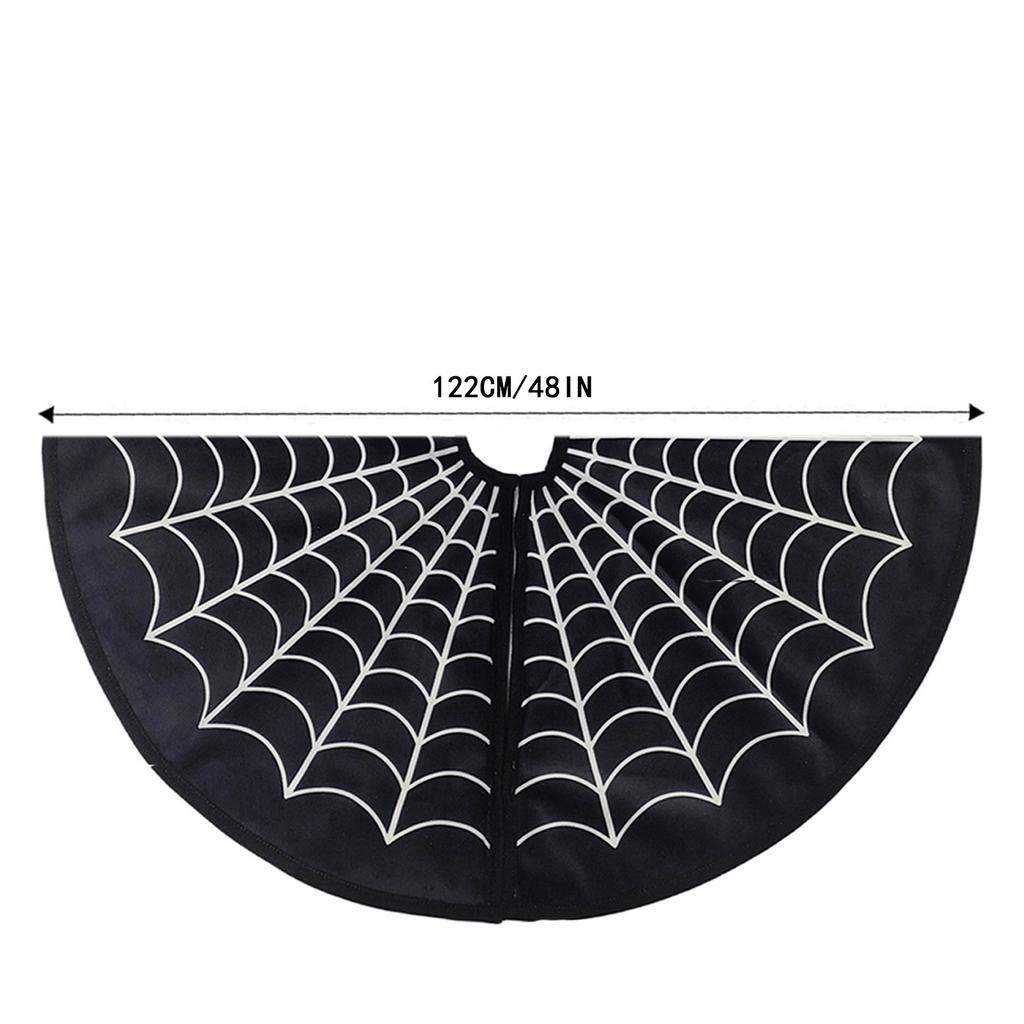 Halloween White Spiderweb Christmas Tree Skirt Halloween Xmas Party Supplies Festive Atmosphere Tree Matching Decor Ornament