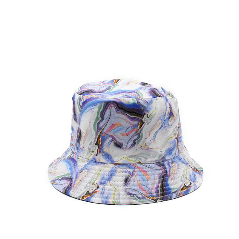 Men'S Double-Sided Fisherman'S Hat Children'S Spring And Summer Versatile Printed Sun Hat Outdoor Street Basin Hat Tide