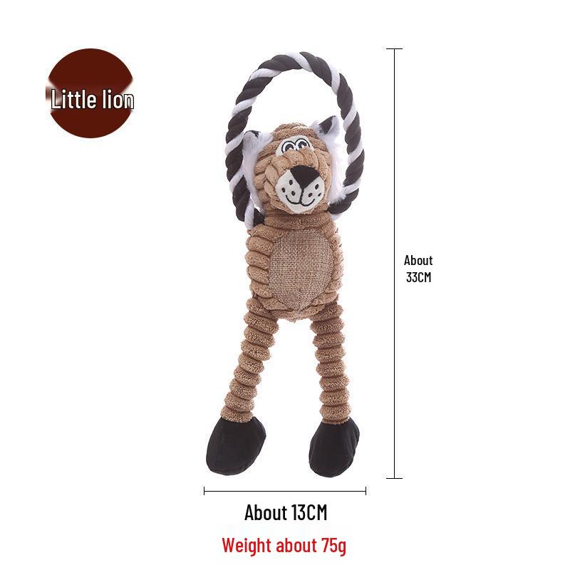 Plush Long-Legged Elephant Monkey Lion Dog Toy - Chew Resistant and Teething Friendly