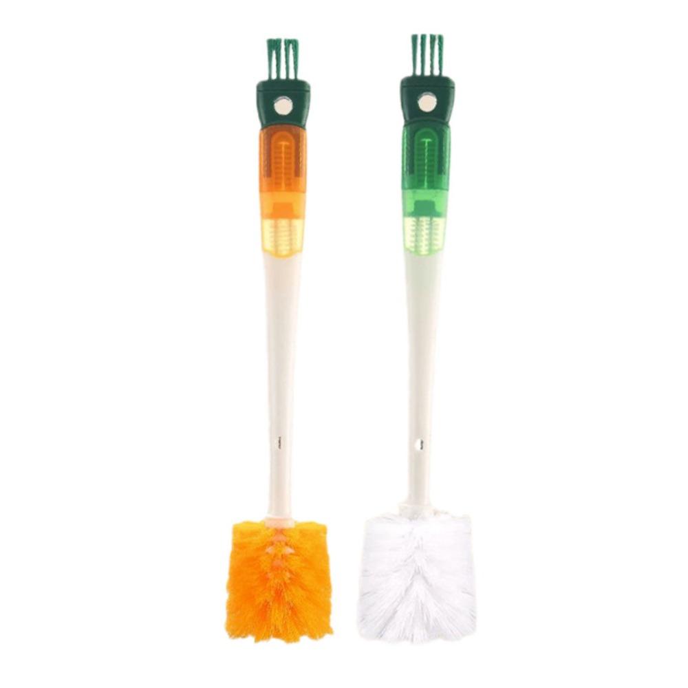 Long Handle Cup Cleaning Brush 5 in 1 Bottle Gap Cleaner Brush  Glass Milk Bottles Cleaning Tool