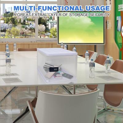 1 pièce Boîte de verrouillage à mot de passe pour médicaments, aliments, stockage d'appareils électroniques, conteneur transparent pratique boîte de verrouillage de sécurité.