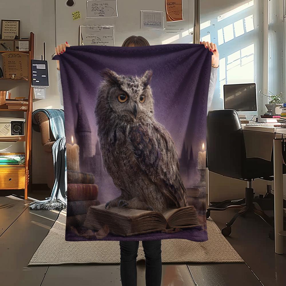 Owls Print Flannel Blanket, High Quality Comfortable for All Seasons, Home Decor, Warmth and Comfort