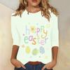 Round Neck 3D Rabbit Festival Printed Top Fashionable Casual Long Sleeved Women's T-shirts