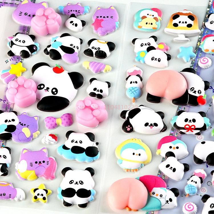2pcs Panda Soft Butt Sticker 3d Pinch Decompression Toy Diy Phone Case Water Cup Decoration Sticker Hand Account Sticker Gift