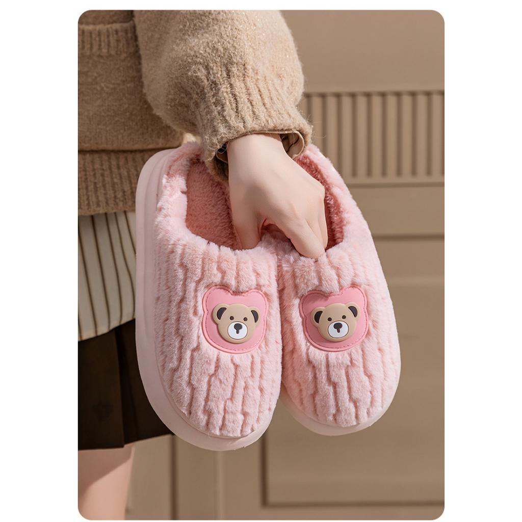Winter Home Warmth Bag with Cotton Slippers Cute Cartoon Indoor Home Cotton Slippers