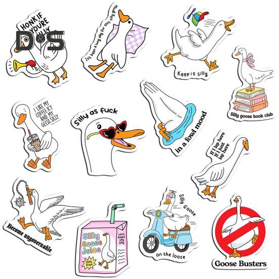 12Pcs Silly Goose Refrigerator Magnet Home Office Kitchen Locker Refrigerator PVC Waterproof Cartoon Animal Magnetic Decoration Ornament