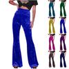 Fashionable Women's Retro Color High,waisted Casual Wide,leg Pants