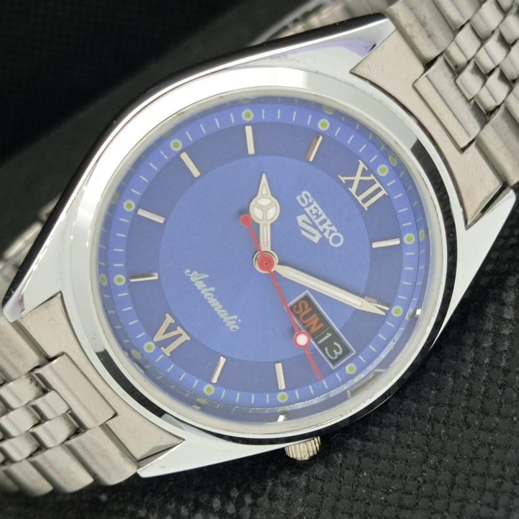

REFURBISHED VINTAGE SEIKO 5 AUTOMATIC JAPAN MENS D/D BLUE WATCH 587c-a308753-2 SKU587c-a308753