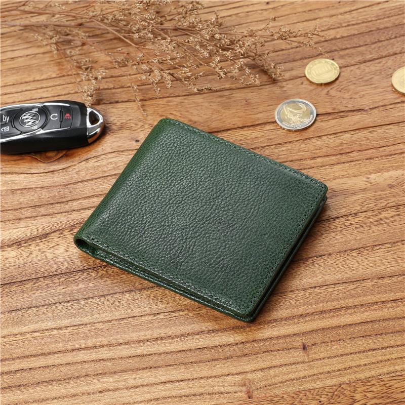 Men's Casual Vegetable-Tanned Leather Wallet – Multifunctional, Large Capacity, Short Coin Purse