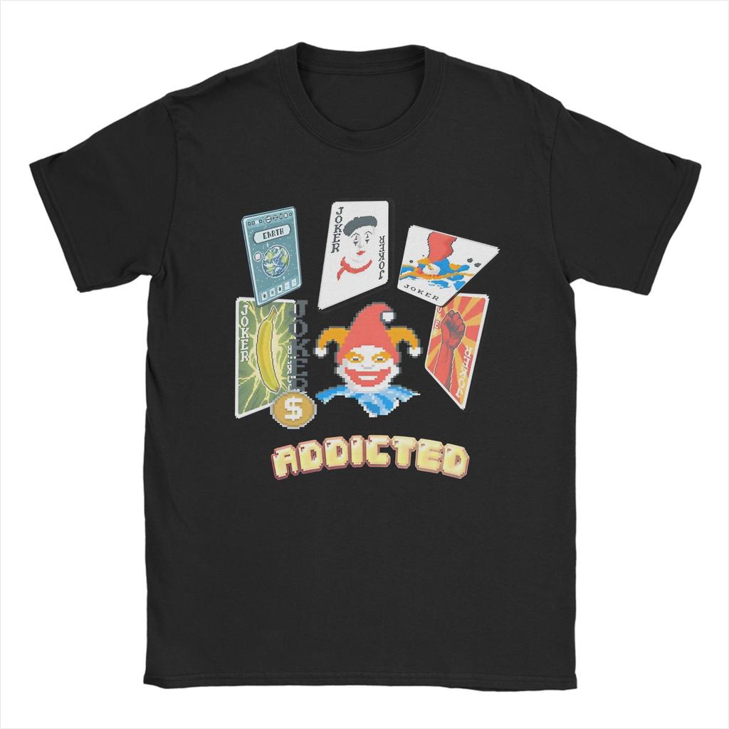 Vintage Balatro Jokers Playing Card T-Shirt Men Round Neck Short Sleeve Top Tee  Cotton Summer TopsTops