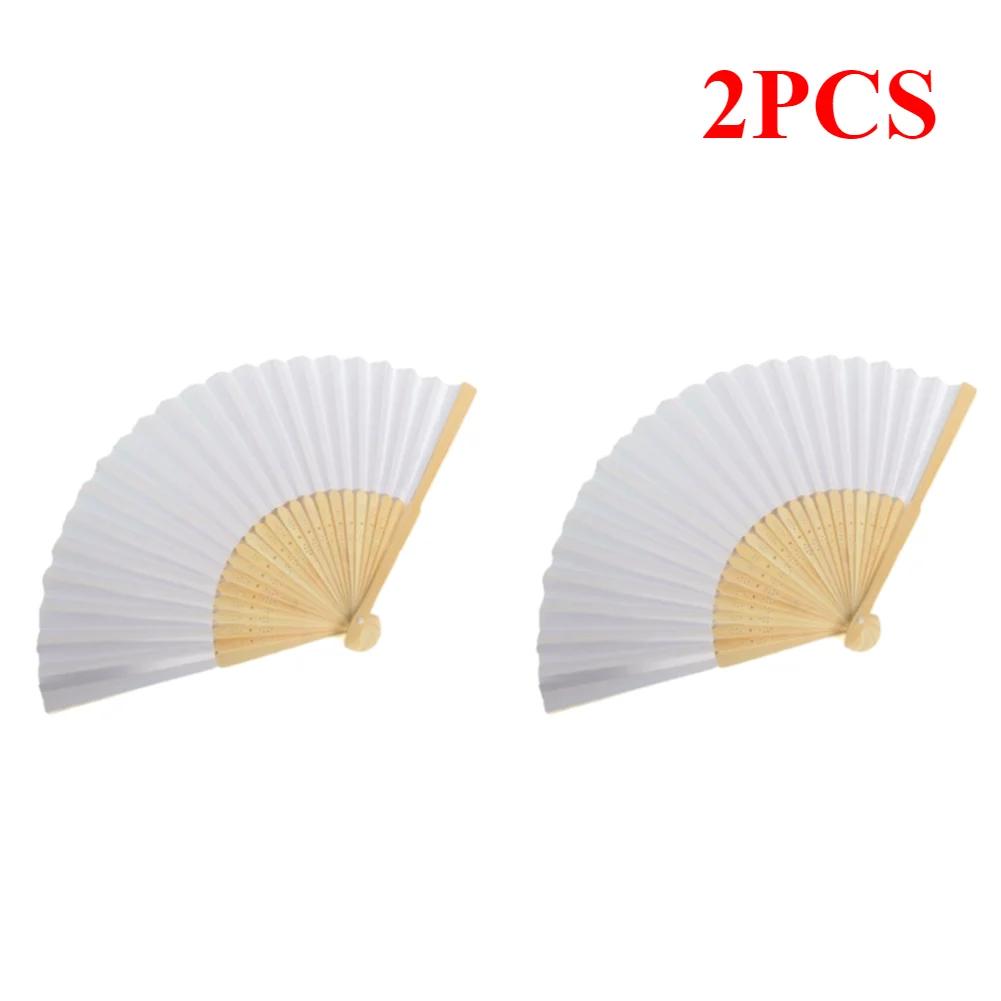 Blank White DIY Paper Decorative Fans Hand Practice Paper Fan Portable Hand-painted Personalized Elegant for Dance Cosplay Props