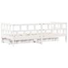 Daybed with Drawers White 80x200 Cm Pine Wood