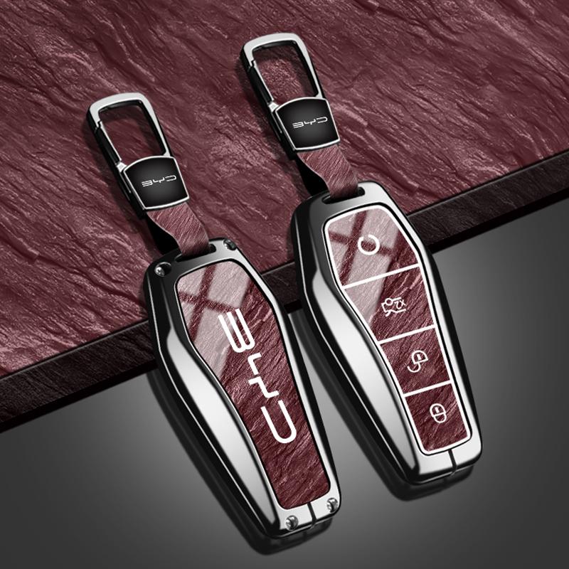 Zinc Alloy TPU Car Key Case Cover Shell For BYD Song Plus Atto 3 Han EV Tang DM Qin Seal Dolphin Fob Holder Keychain Accessories