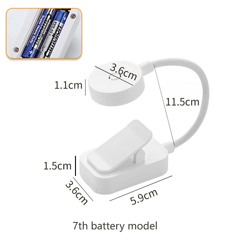 

LED Clip on Book Light Portable Reading Light Battery Powered 3 Color Eye Protection Stepless Dimmable Mini Desk Lamp